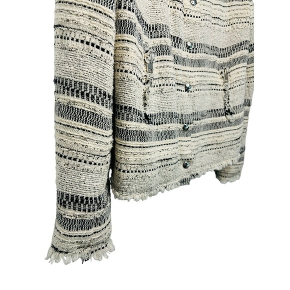 IRO LIZZIE TWEED BLAZER JACKET, CREAM & BLACK, WOMENS SIZE 3 - Picture 7 of 14